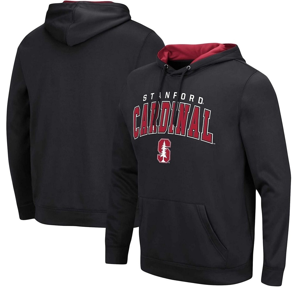 Men'sโ Colosseum Black Stanford Cardinal Resistance-Pullover Hoodie - Black - M